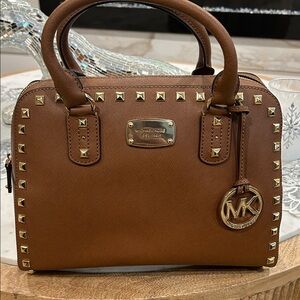 Michael Kors Tan Studded Satchel